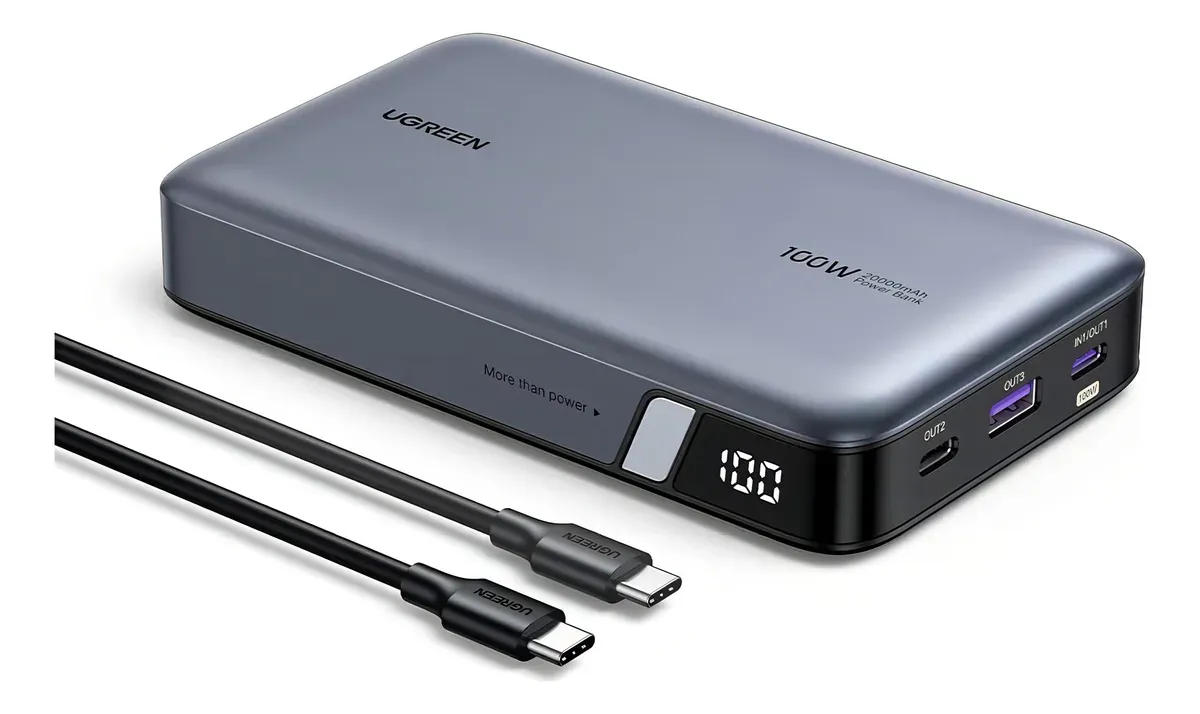 POWER BANK UGREEN 20000 MAH 100W CHARGER, vista 2